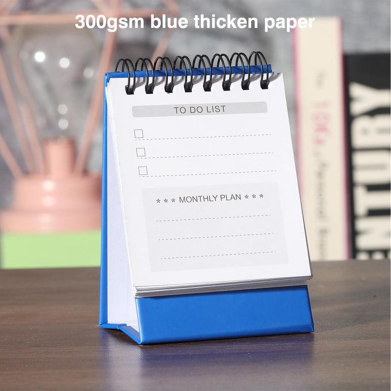 FOBOZONE Desk Calendar 2026-2027, 2 Years Calendar Runs from Jan. 2026 until Dec 2027, Table Monthly Planner with Stickers for Home,Office,School Organization(Blue,3" x 4.8") - Image 4