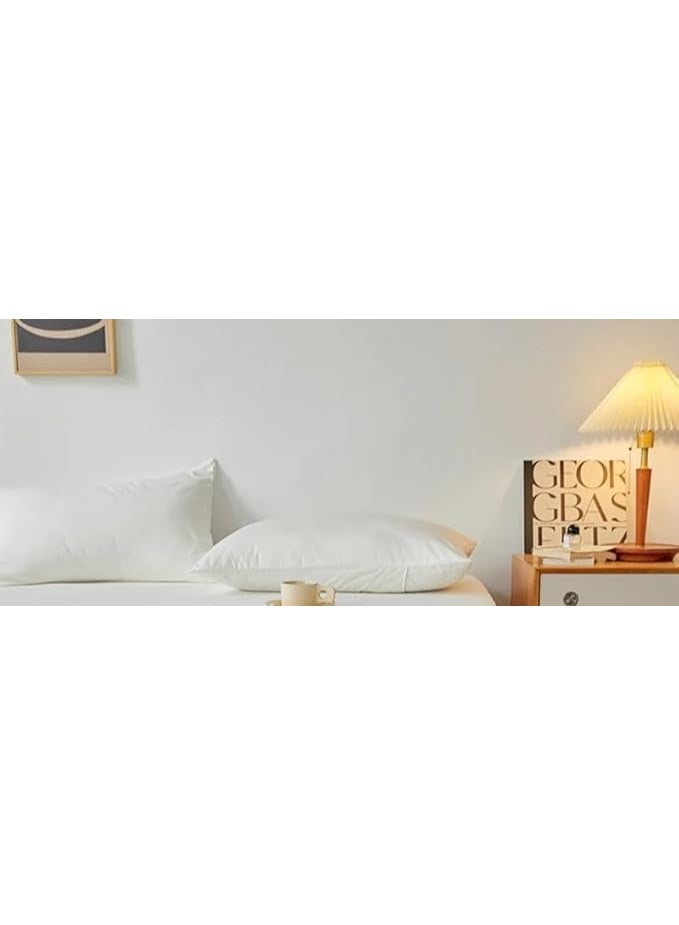 Seasons QBED Luxury Solid Color Pillowcase 2 Pack CM 50 * 70 Soft Hypoallergenic Good Night Sleep (Dark White, 50 * 70cm) - Image 1