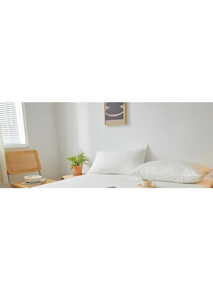 Seasons QBED Luxury Solid Color Pillowcase 2 Pack CM 50 * 70 Soft Hypoallergenic Good Night Sleep (Dark White, 50 * 70cm) - Image 2