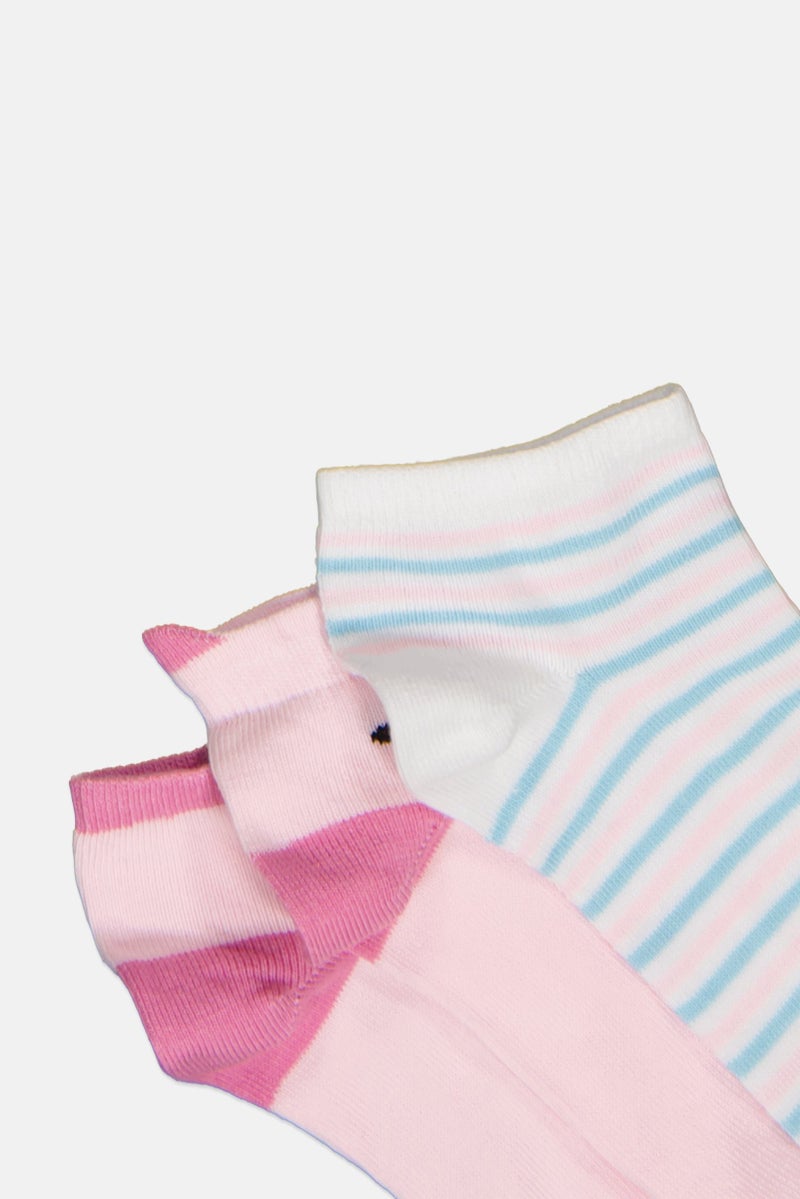 Joe Boxer Kids Girl 5 Pairs Printed Socks, Multicolor - Image 2