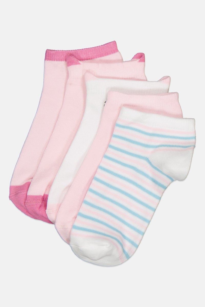 Joe Boxer Kids Girl 5 Pairs Printed Socks, Multicolor - Image 1