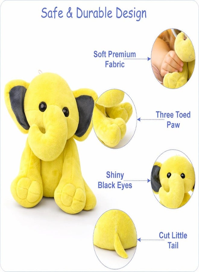 Aruvia Cute Jumbo Elephant Soft Toy 23cm X 30cm (Yellow) | Super Soft Washable Stuffed Animal for Kids 0-5 Years | Huggable Plush Toy | Ideal Gift for Girls/Babies, Made in India - Image 5