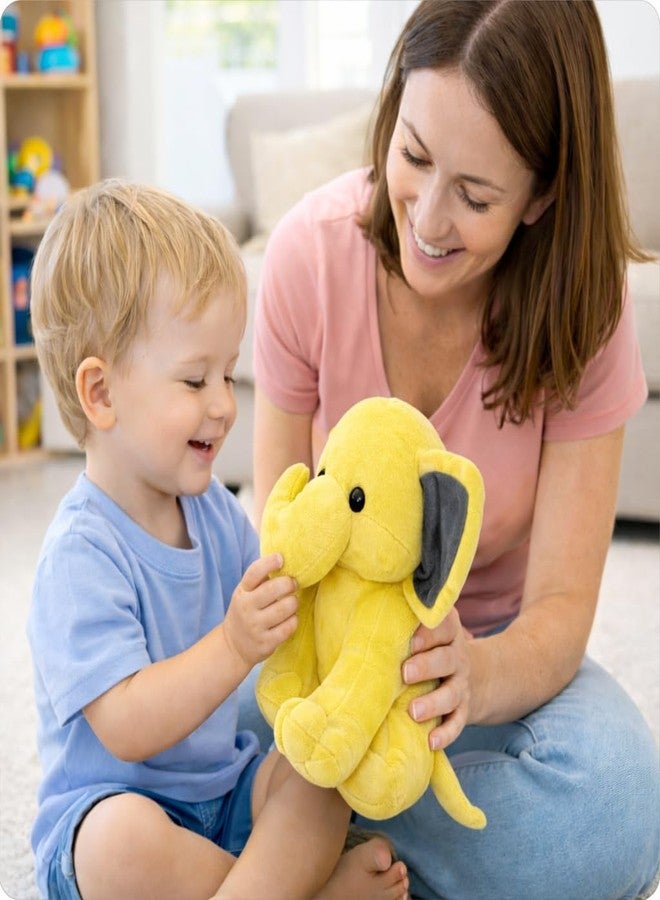 Aruvia Cute Jumbo Elephant Soft Toy 23cm X 30cm (Yellow) | Super Soft Washable Stuffed Animal for Kids 0-5 Years | Huggable Plush Toy | Ideal Gift for Girls/Babies, Made in India - Image 2