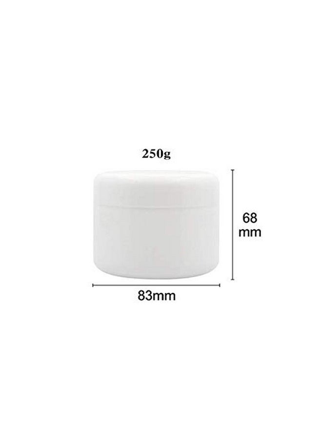 XINGZI - 6Pcs 8 Oz 250Ml 250G White Plastic Cosmetic Jars With Inner Liners And Dome Lids Refillable Make-Up Containers Pot Case For Scrubs Oils Salves Creams Lip Balm Lotions Nail Accessories - Image 1