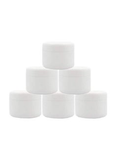 6Pcs 8 Oz 250Ml 250G White Plastic Cosmetic Jars With Inner Liners And Dome Lids Refillable Make-Up Containers Pot Case For Scrubs Oils Salves Creams Lip Balm Lotions Nail Accessories
