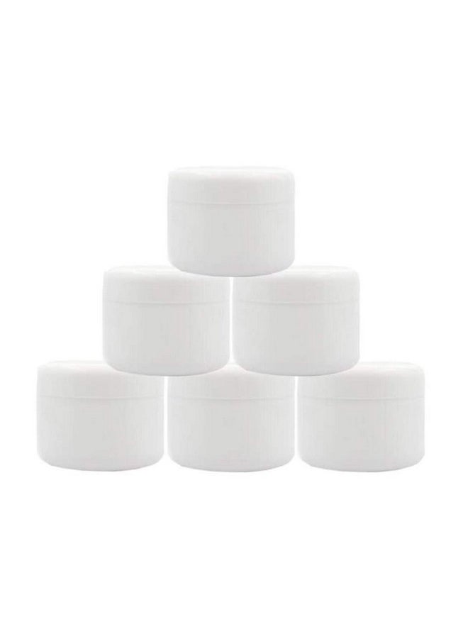 XINGZI - 6Pcs 8 Oz 250Ml 250G White Plastic Cosmetic Jars With Inner Liners And Dome Lids Refillable Make-Up Containers Pot Case For Scrubs Oils Salves Creams Lip Balm Lotions Nail Accessories - Image 1