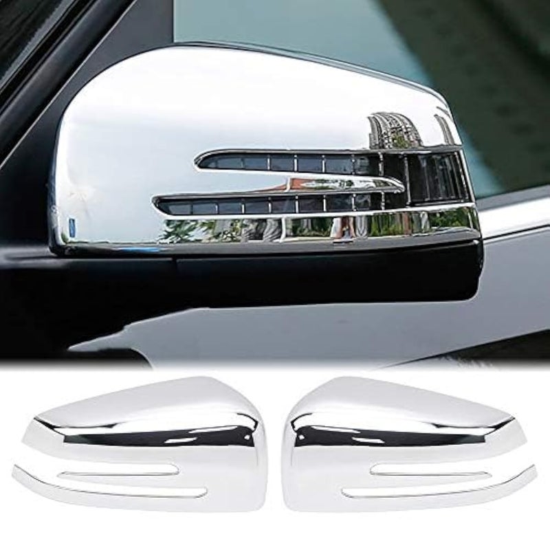 Dreamseek Side View Mirror Cover Compatible with Mercedes Benz GLA CLA GLK A B C E Class X156 X204 C117 W212 W176 W246 W204 Exterior Chrome Trim Outside Wing Rearview Decoration Caps Protector