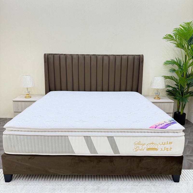 سليب قولد مرتبة نوم فندقية فاخرة من سليب قولد - فئة أشجان - بوكيت سبرينج - مقاس 30سم الارتفاع * 200سم العرض * 200سم الطول | دعم للظهر، امتصاص للحركة، مريحة - Image 1
