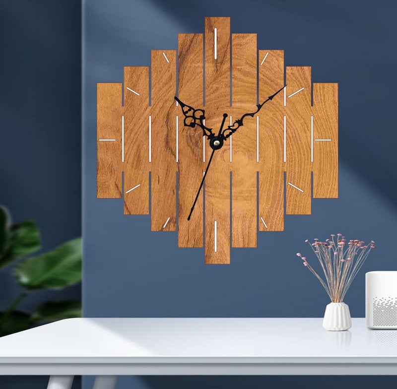 ADK Antique Big Size Hanging Roman Number Watch for Living Room Bedroom Office Decorative Wall Clock for Home Decor 30x30 cm Wooden Brown 103 - Image 2