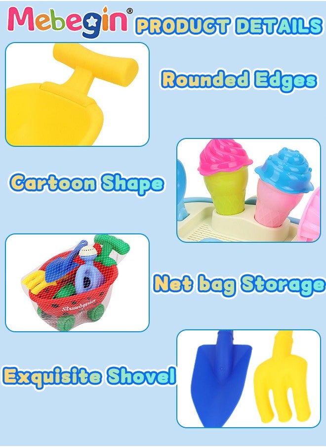MEBEGIN 16 Pieces Beach Toys with Sand Bucket, Shovels and Other Accessaries, Sand Pails Set, Complete Beach Sand Toys with Bright and Attractive Appearance, Fun Beach Sand Toys, Summer Outdoor Beach Game, Perfect Summer Outdoor Gift  - Image 5