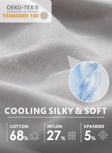 Meiz Pregnancy Pillow, Cooling Silky Pregnancy Pillows for Sleeping, Maternity Body Pillow for Pregnant Woman with Cooling Silk Jersey Cover, Light Grey - Image 2