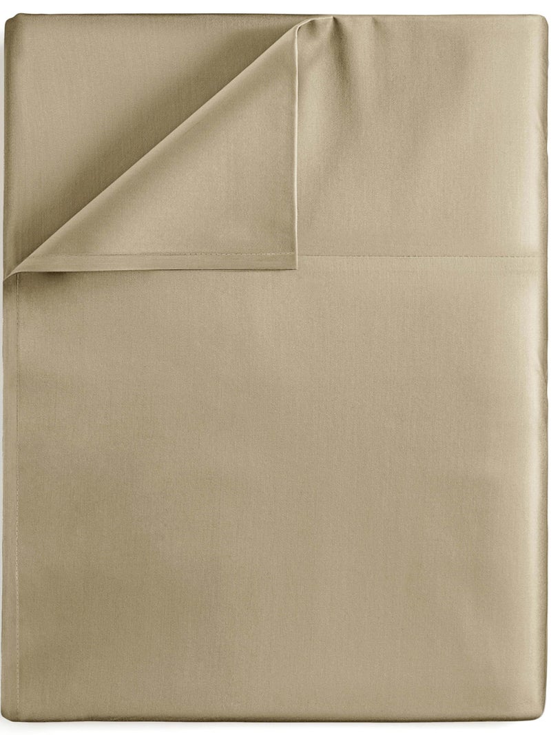 CGK Unlimited King Size Flat Sheet  Hotel Quality Top Flat Bed Sheet Only  UltraSoft Comfy Breathable  Cooling  Fade  Wrinkle Free  EasyCare Stain  Shrink Resistant Bedding  EasyFit  OekoTex  Beige 