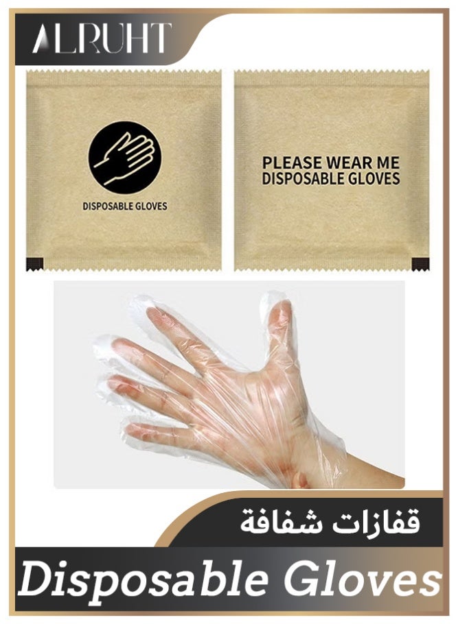 Alruht 30 Pack Individually Wrapped Disposable Gloves, Food Grade PE Transparent Gloves, Thickened and Durable for Food Preparation, Dining, Housework and Beauty Use - Image 1