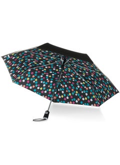 totes Canopy Print Auto Open Close Umbrella Raindrops