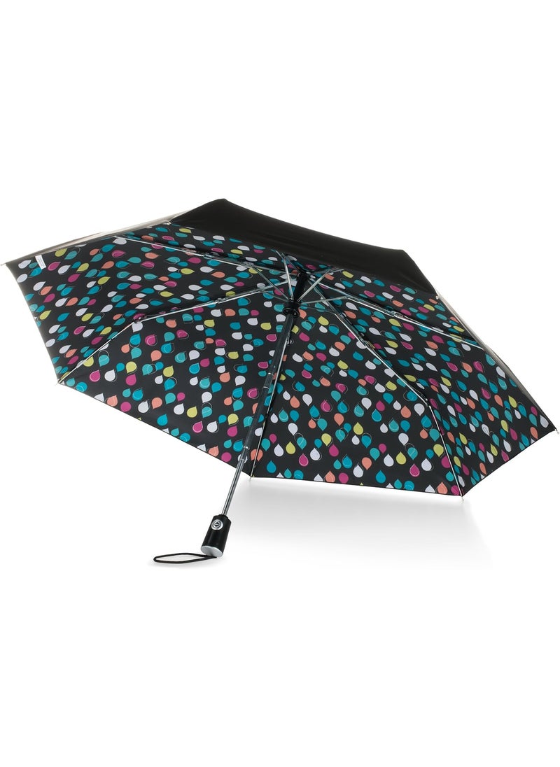 Totes - totes Canopy Print Auto Open Close Umbrella Raindrops - Image 1