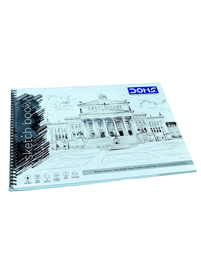 DOMS دفتر رسم دومز 8241 A3 مع تجليد حلزوني 36 ورقة - Image 1