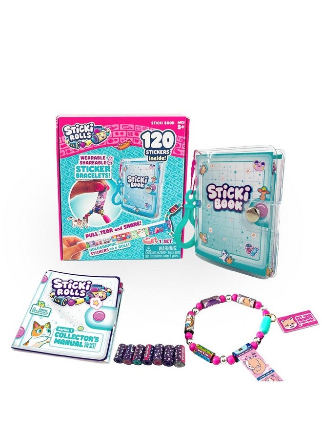 Sky Castle Sticki Rolls Sticki Book - Wearable & Shareable Sticker Bracelet + Collection Sticki Book | Includes 120 Mini Stickers | 50 Activity Pages | Over 1000 Fun Sticker Designs To Discover And Collect! - Image 1