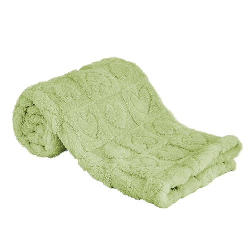 Yurhap Fleece Baby Blanket Heart Checkered Blanket, Ultra Soft Cozy Baby Blankets for Boys Girls, Fluffy Infant Toddler Newborn Receiving Blankets for Crib Stroller 30”×40” (Green) - Image 1