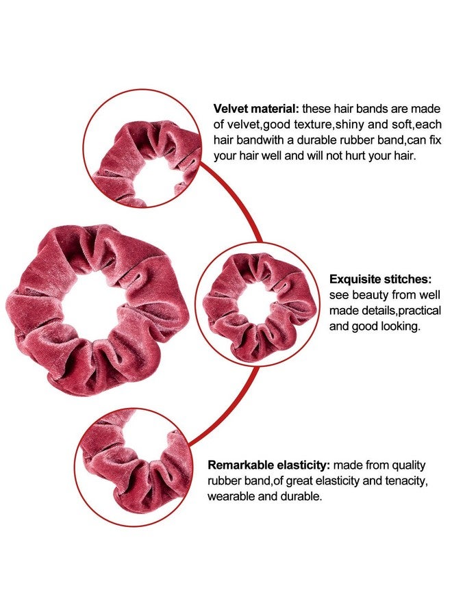وولاين مجموعة من 12 قطعة من ربطات الشعر المخملية من Whaline بتصميم أحمر الخدود للنساء، ربطات شعر ناعمة كلاسيكية سميكة، هدايا للفتيات المراهقات - Image 3
