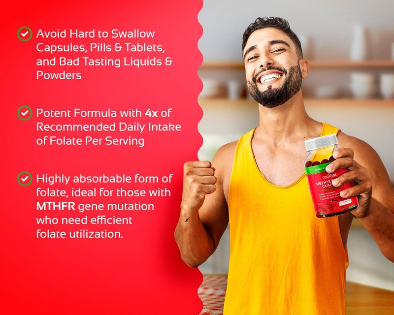 CogniTune Methylfolate Gummies  Easy to Take High Potency LMethylfolate Folate Supplement for Brain Heart Health  Immunity Delicious Strawberry Flavor NonGMO Vegan GlutenFree - Image 5