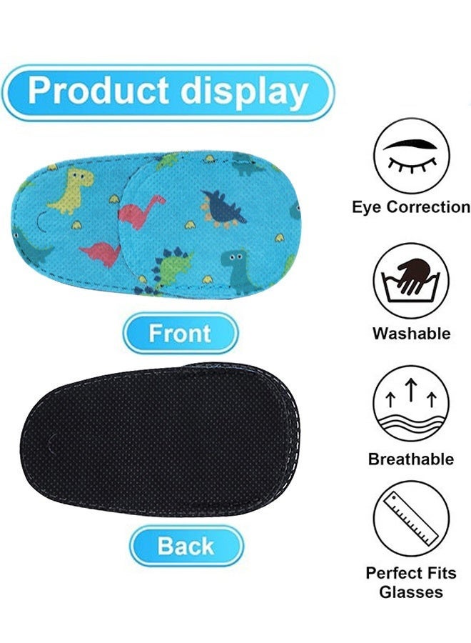 6 قطع نظارات لطيفة كارتون رقعة العين للأطفال الفتيات والفتيان اليمين واليسار قابلة لإعادة الاستخدام غير منسوجة تغطية كاملة رقع العين لعلاج الحول عند الأطفال العين الكسولة الحول وبعد الجراحة - Image 4