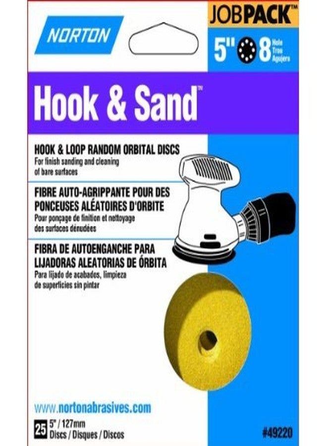 نورتون أقراص صنفرة Norton 49221 مقاس 5 بوصات، 120 حبيبة، مزودة بخطاف وحلقة، 8 فتحات، 25 قرصًا - Image 2