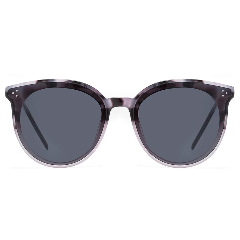 SOJOS Classic Trendy Round Sunglasses Womens Mens Oversized Large Shades UV400 Vacation Sunnies SJ2068, Gradient Grey Marble/Grey - Image 3