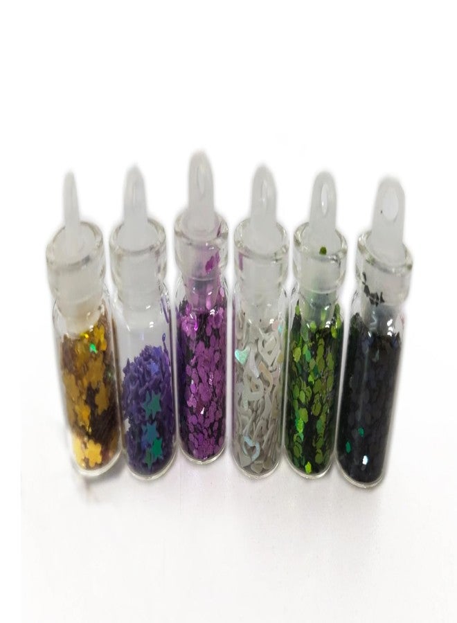 Ritzkart Mini Nail Art Kit with 6 Mini Glitter Bottle and Nail Adhesive for Artificial Nails and a Wooden Small Dotting Tool Best Gift for Baby Girls Home Salon (Pack of 3) - Image 3