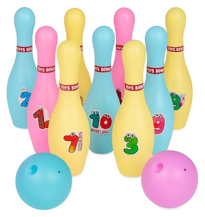 VIO Colorful 12 PC Toy Bowling Set Kids Indoor Outdoor Bowling Game Fun Interactive Toy for Boys Girls Educational Sports Toy Toddlers Safe Durable Bowling Play Set Christmas New Year Party Gift Ages 3 and Up Includes 10 Plastic Pins 2 Balls Kids Fitness Toys Indoor Outdoor Activity Games Educational Birthday Gifts for Boys Girls Kids Educational Gift Motor Skills Toys - Image 1