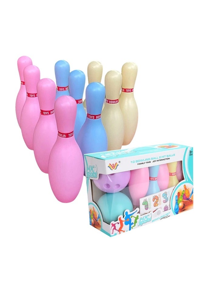 VIO Colorful 10 Piece Bowling Set for Kids Indoor Outdoor Bowling Game Fun Interactive Toy Boys Girls Educational Sports Toy Toddlers Safe Durable Playset Perfect Gift Ages 3 and Up Preschool Activity Set  - Image 1