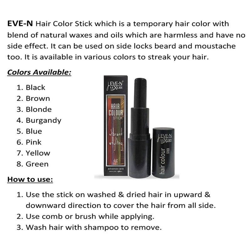 EVE-N EVEN Hair Color Touch Up Stick Hair Liner for Women Hairs Powder Beauty Kesh Color Mascaras Root Care Black Brown 4g2Combo of 2 temporary hair color stick - Image 4