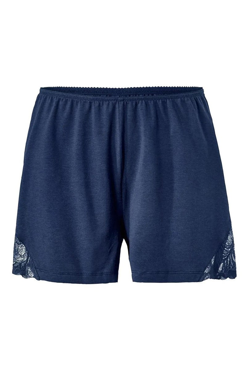 Tchibo Women Embroidered Detail Shorts, Navy Blue - Image 3