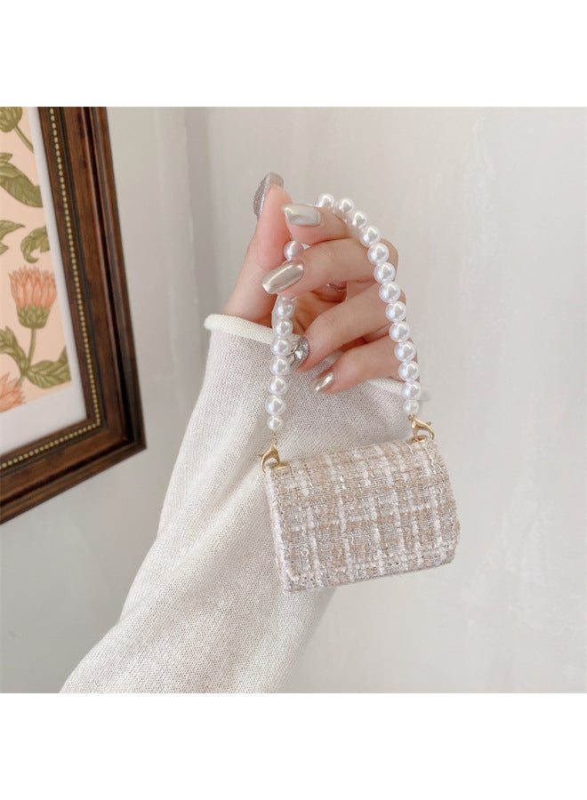 Loquat Ins Light Luxury Chanel Style Suitable For Airpods4 Generation Protective Case Second Generation 3rd Generation Pro2 For Apple Bluetooth Earphone Case For Women-Color:Beige Small Fragrant Headphone - Image 1