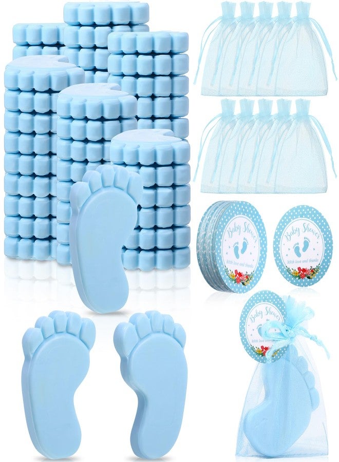 Dimsile 50 Sets Baby Shower Soap Favors for Guests Boy Girl Mini Handmade Scented Soaps with Thank You Tags and Organza Bags for Gender Reveal Baptism Shower Wedding Party(Blue) - Image 1