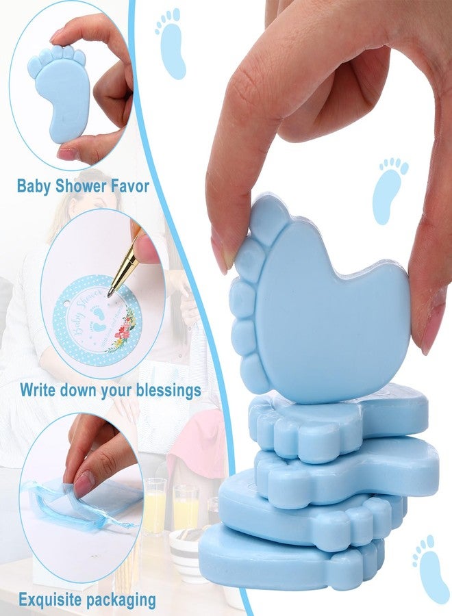 Dimsile 50 Sets Baby Shower Soap Favors for Guests Boy Girl Mini Handmade Scented Soaps with Thank You Tags and Organza Bags for Gender Reveal Baptism Shower Wedding Party(Blue) - Image 3