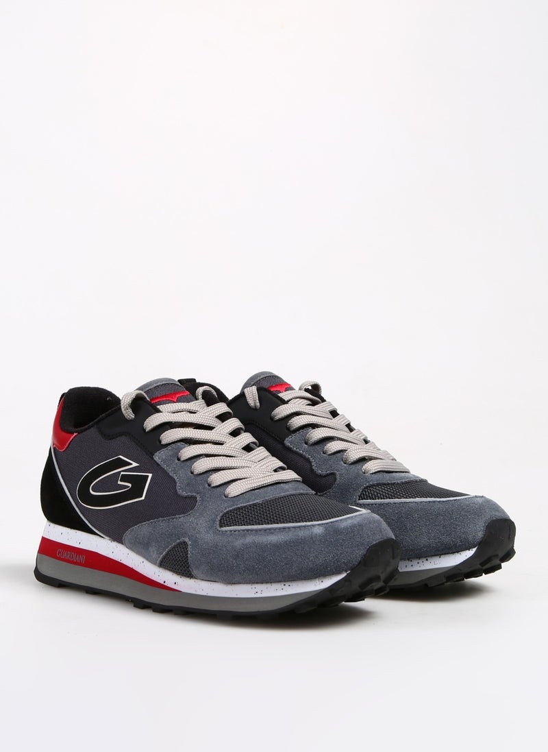 Alberto Guardiani Gray - Red Men's Suede Sneaker Wen 0400  - Image 2