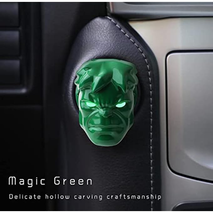 SYOSI Hulk The Avenger Marvel Push To Start Button Cover Car OneButton Start Button Protective Cover Interior Modification Ignition Device Switch Metal Decorative Stickers Green - Image 5