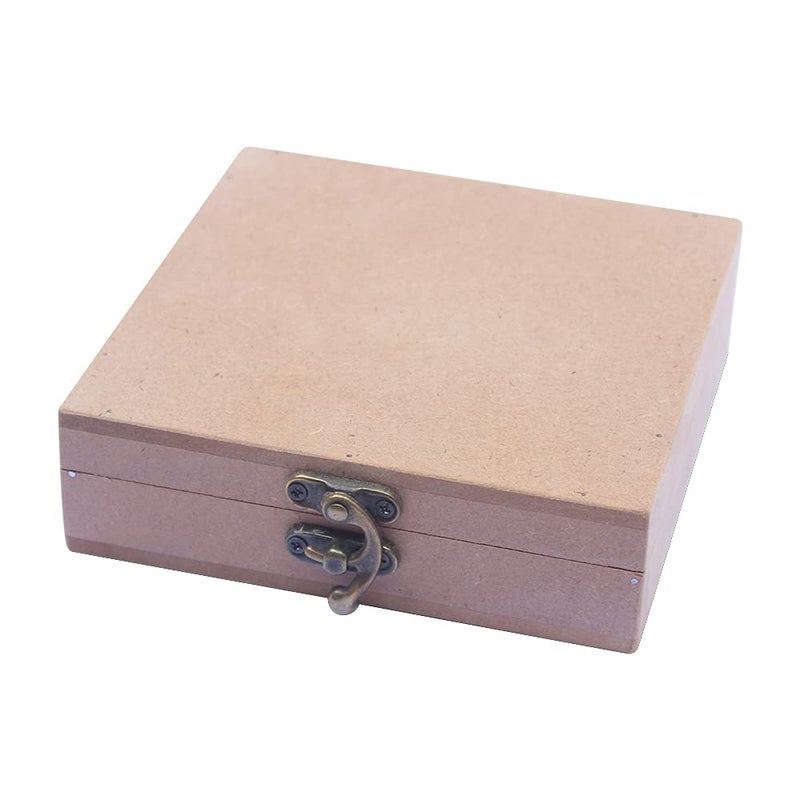 IVEI صندوق مربع فارغ من MDF للطلاء، الحرف اليدوية، الديكوباج، فن الراتنج والزينة (5.5 بوصة × 5.5 بوصة × 1.5 بوصة) - Image 1