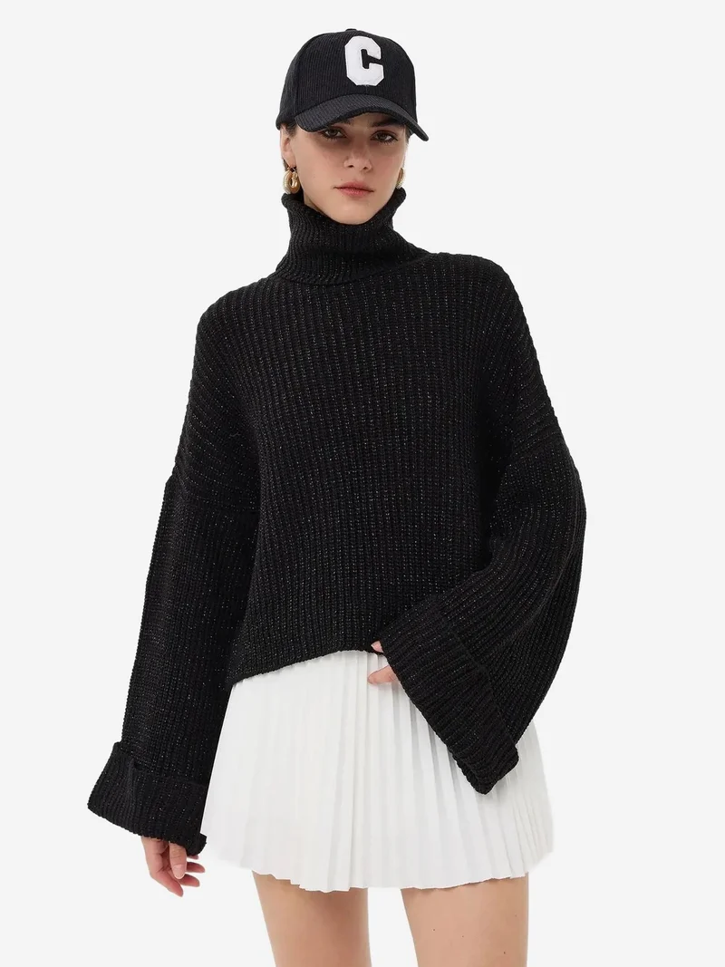 Oversized High-Neck Sweater