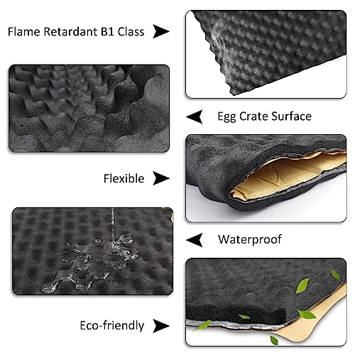 TroyStudio 3 in 1 Car Sound Deadener - 6pcs 16 X 12 X 0.7 Inches Self-Adhesive Butyl Closed Cell Foam Panel Heat Shield Automotive Noise Insulation Mat - Super Thick Sound Proofing Deadening Material - Image 4