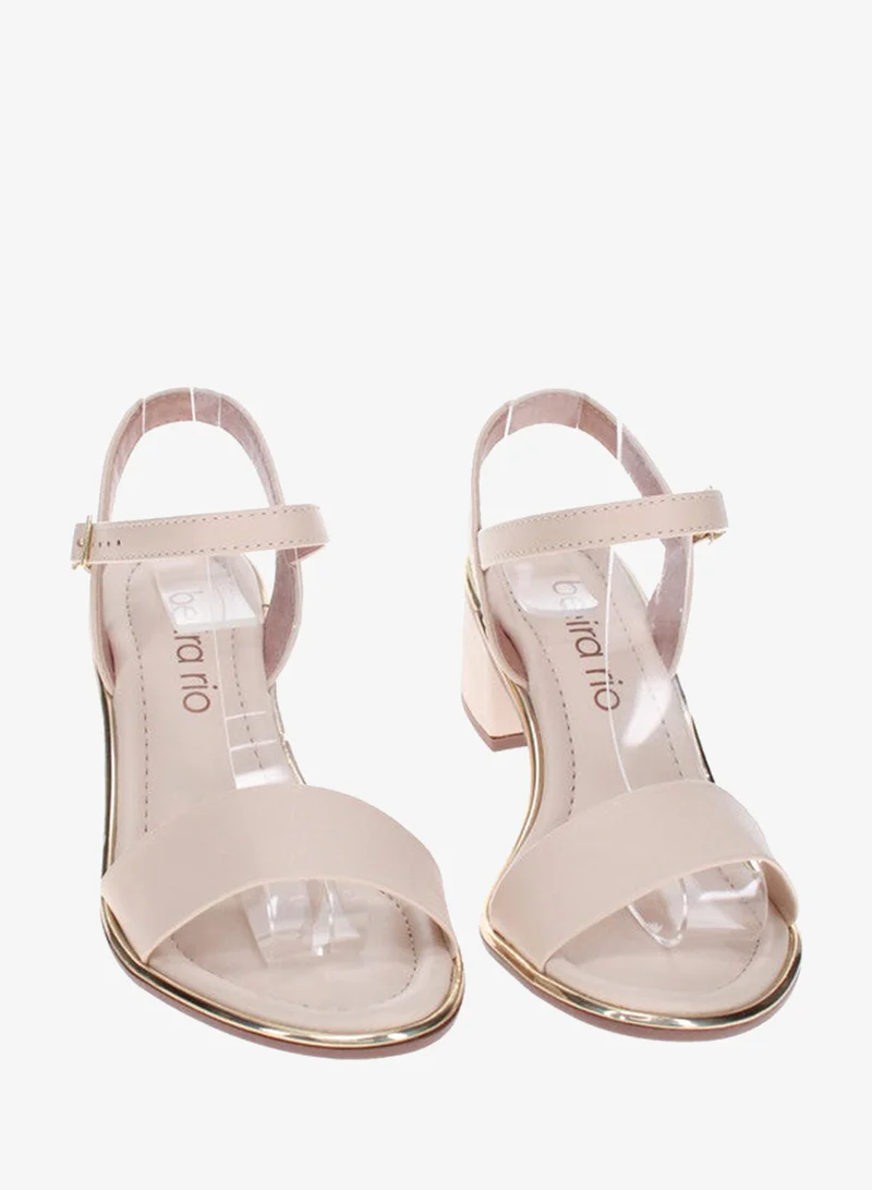 Beira Rio  Beira Rio Ladies Low Heel Sandals Cream | Made In Brazil for Women | Best Price UAE