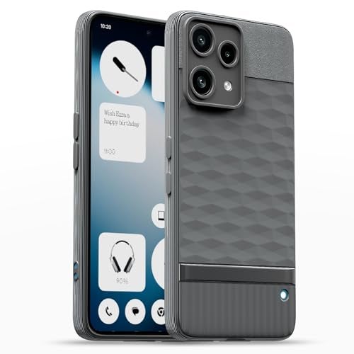 Pikkme Back Cover for Nothing Phone 3a Lite 5G Camera Protection 3D Hexa Cube Design Silicone Protective Bumper Case (Grey) - Image 1