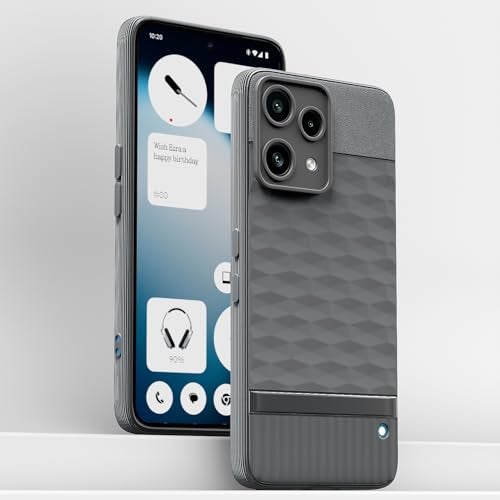 Pikkme Back Cover for Nothing Phone 3a Lite 5G Camera Protection 3D Hexa Cube Design Silicone Protective Bumper Case (Grey) - Image 2