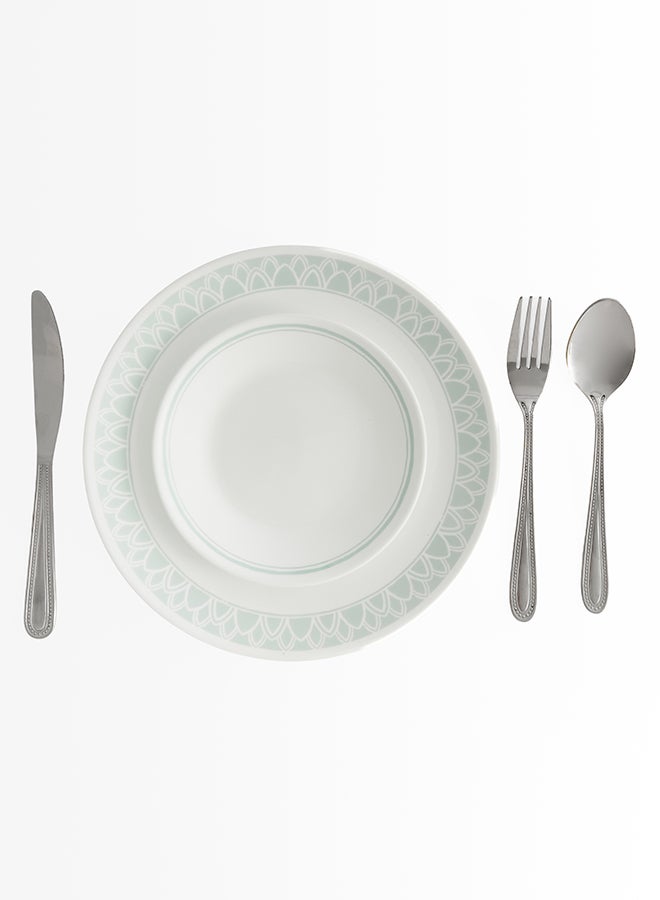 Corelle Delano 16-Piece Glass Dinnerware Set, Service for 4, Chip, Break, Stain & Scratch Resistant, Microwave, Dishwasher & Oven Safe, Includes 4 Dinner Plates, 4 Bread & Butter Plates (17cm), 4 Cereal Bowls (18oz) & 4 Stoneware Mugs - Image 3