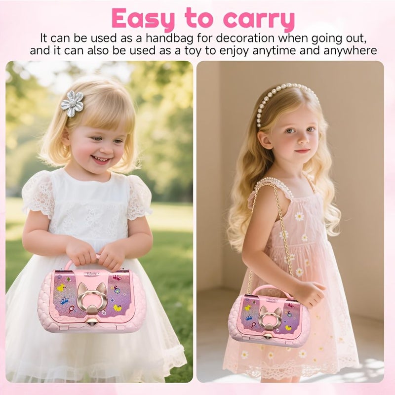 Pretend Play Makeup Set M-711 Pink with Mirror for Girls 5-8 Years Old Princess Toy Gift - Image 5