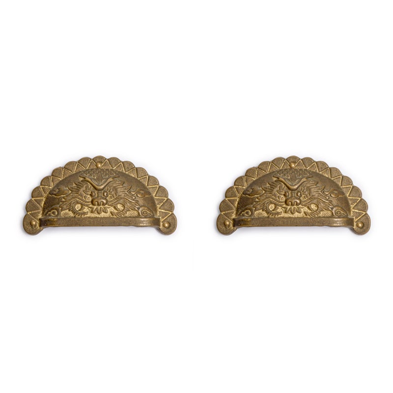 Hardware Philosophy Dragon Brass Drawer Handle Pulls Hardware 3.4" - Set of 2 - Image 5