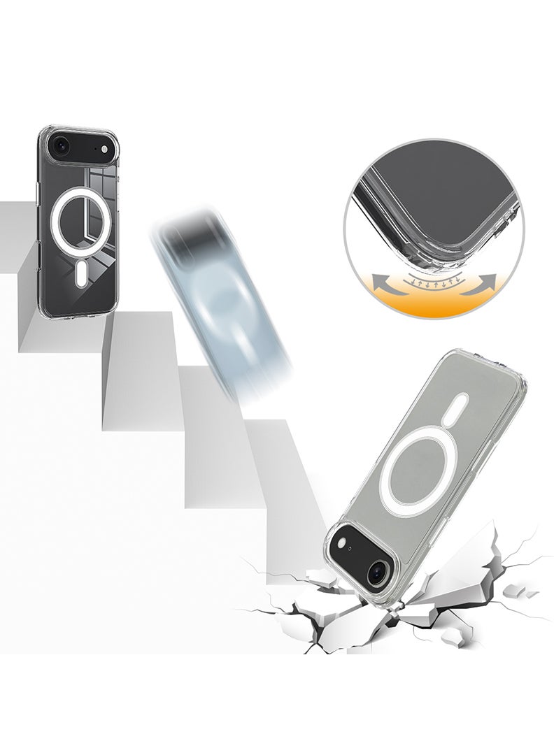 Case Up Premium Clear MagSafe Compatible Case For Apple iPhone 17 Air [Compatible with MagSafe] Anti-Yellowing Slim Transparent Phone Case Protective Magnetic Cover - Image 2