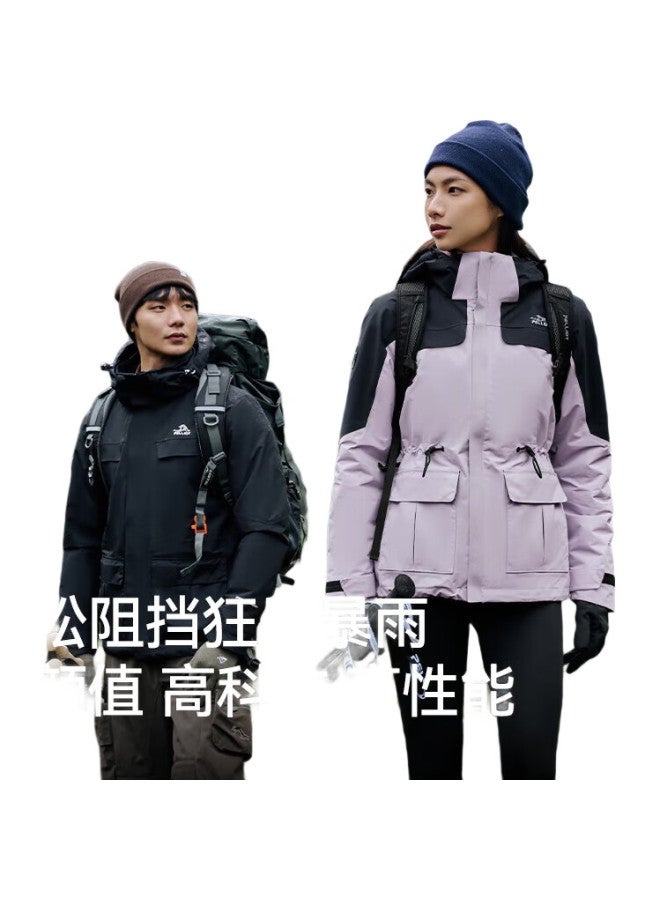 PELLIOT [Cheng Yi Same Style] Mountain Color Windbreaker Jacket For Men And Women, 3-In Winter Hard Shell Windproof Coat 11040105 Light Gray M - Image 1