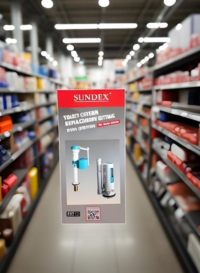 Sundex طقم إصلاح خزان تدفق المرحاض، مجموعة زر صمام تصريف خزان المياه لأجزاء ملء المرحاض للإصلاح - ملحقات للحمام والمنزل والمكتب - Image 1
