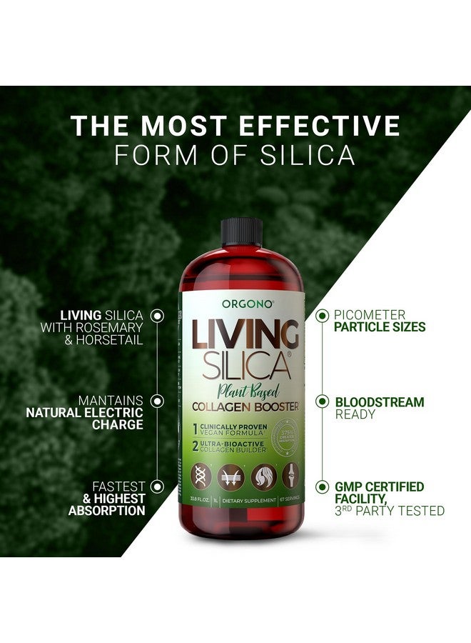 Orgono Living Silica Orgono Living Silica Plant-Based Collagen Booster | Horsetail Extract & Rosemary | Supports Collagen & Elastin for Joint & Bone Health, Glowing Skin, Strong Hair & Nails | 33.85 Fl Oz - Image 3